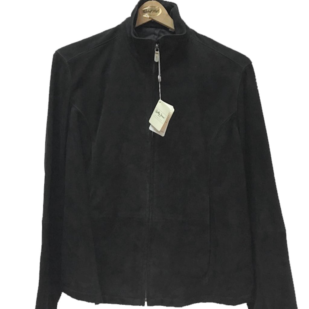 New $625 Bobby Jones Golf Water Resistant Suede Jacket! Large Black Soft Suede
